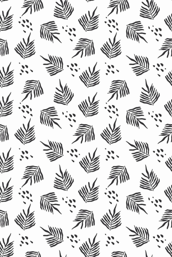 Pattern repeat of Leaf stencil removable wallpaper design