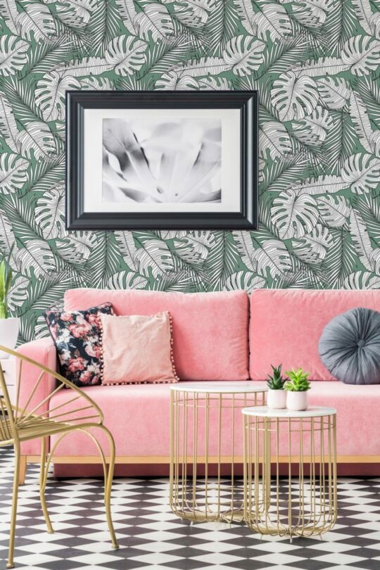 Jungle leaf peel stick wallpaper