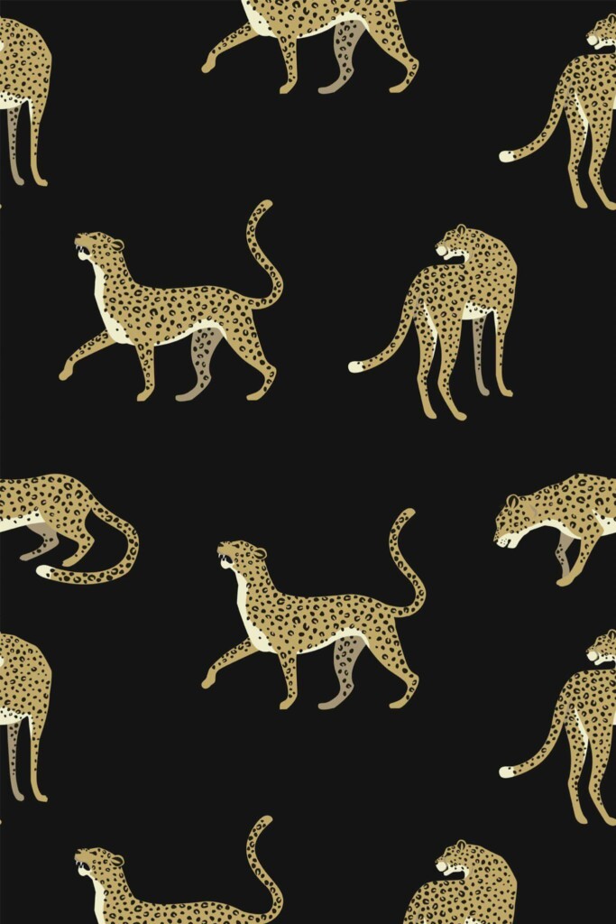 Pattern repeat of Leopard removable wallpaper design