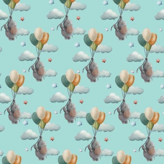 light blue cute unpasted wallpaper