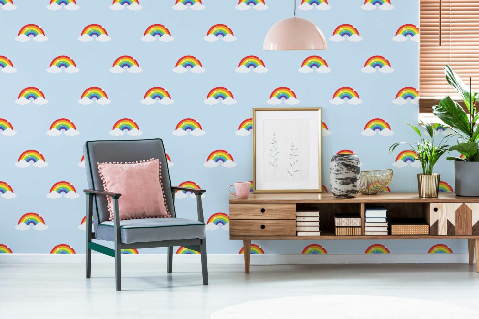 Classic rainbow wallpaper - Peel and Stick or Non-Pasted