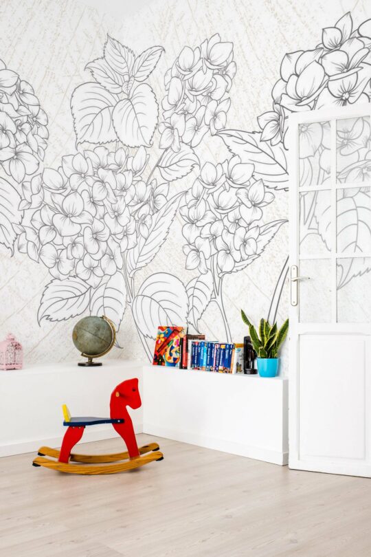 Whispered Blooms wall paper mural by Fancy Walls