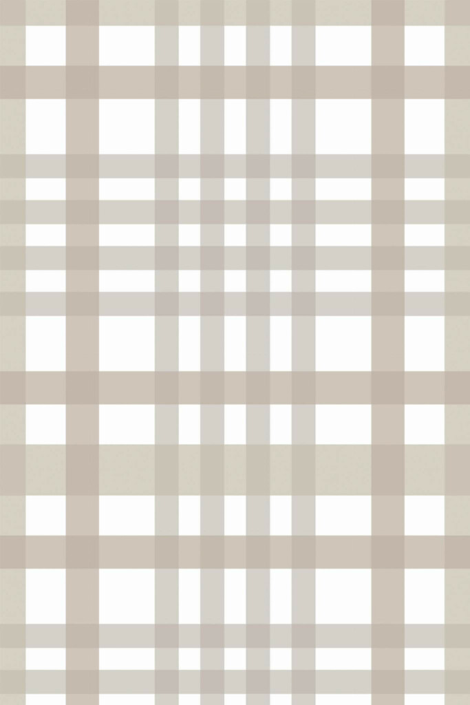 Pattern repeat of Light neutral plaid removable wallpaper design