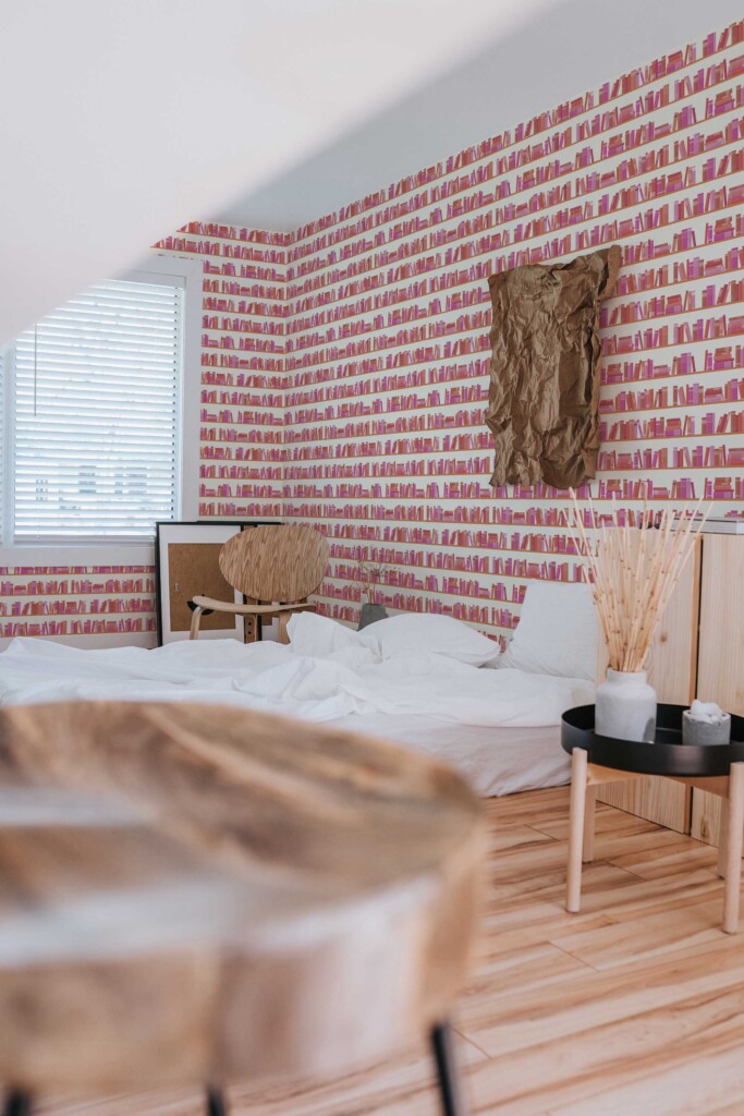 Fancy Walls whimsical pink wallpaper design with non-pasted option