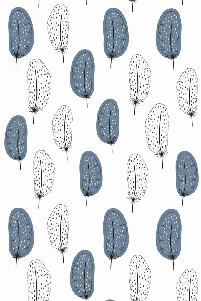 Pattern repeat of Little feather removable wallpaper design