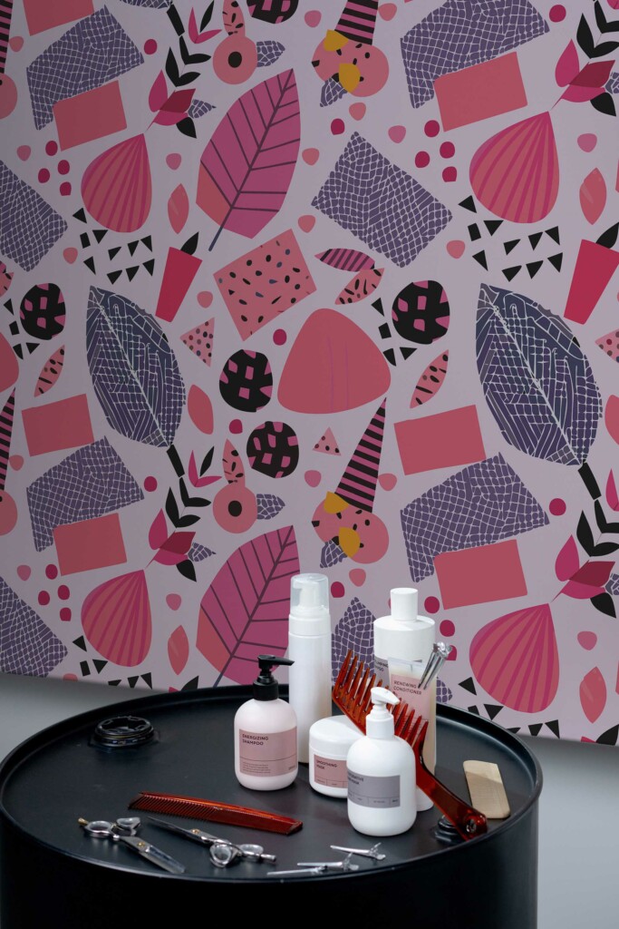 Traditional Pink Abstract Serenity wallpaper from Fancy Walls