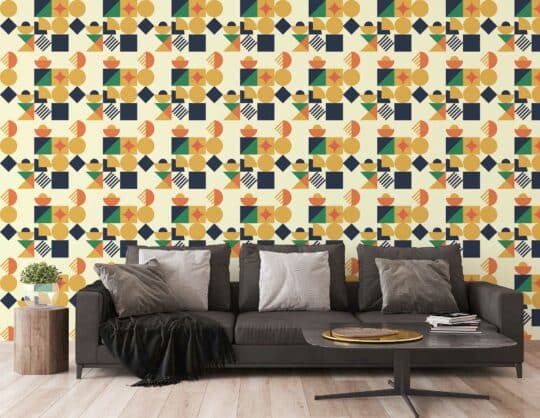 colorful vintage unpasted wallpaper