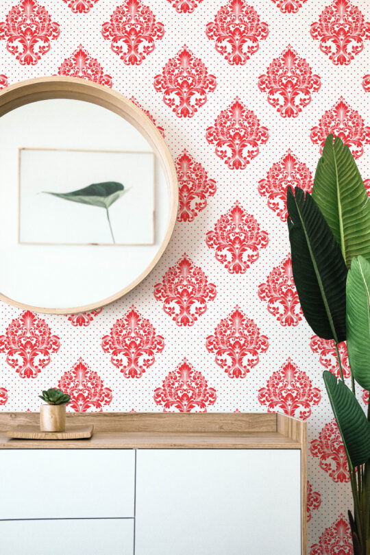 red living room peel and stick removable wallpaper