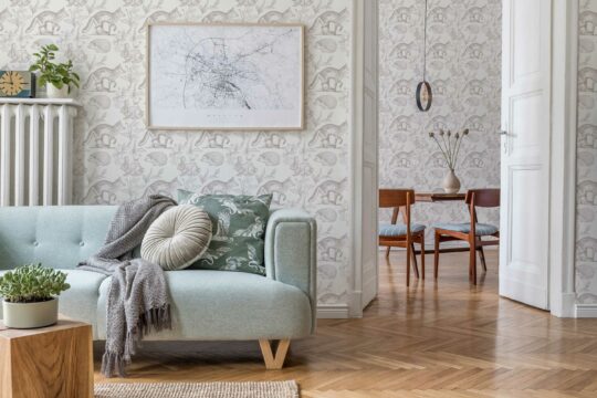 beige forest unpasted wallpaper