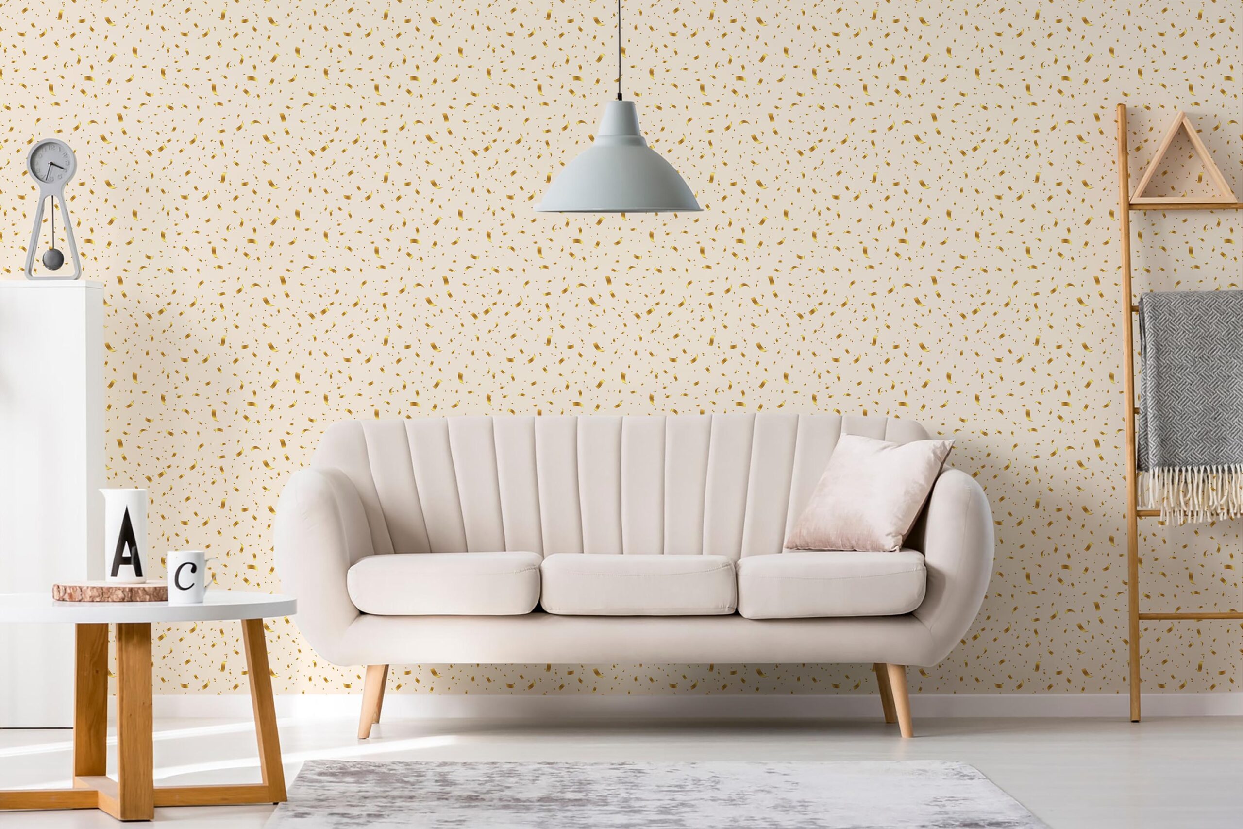 beige gold color unpasted wallpaper