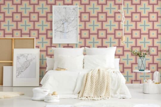 retro geometric non-pasted wallpaper