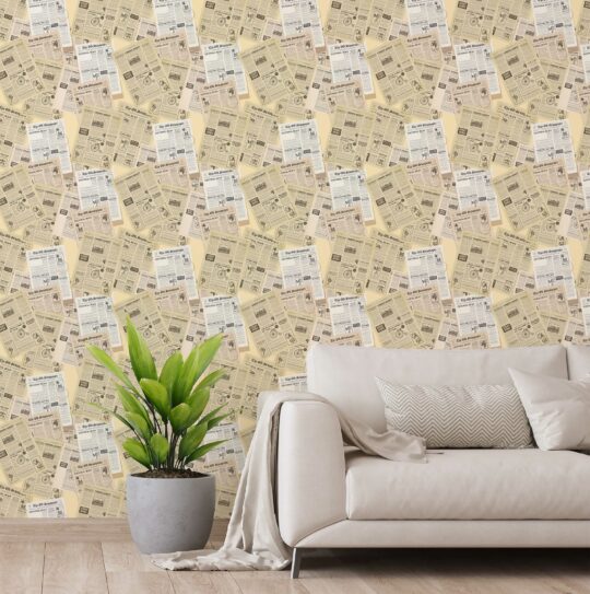 beige vintage unpasted wallpaper