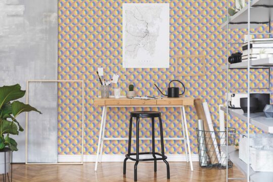 pink and yellow transparent unpasted wallpaper