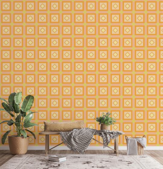 orange living room peel and stick removable wallpaper