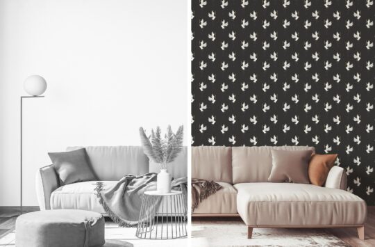 black-and-white-crane-unpasted-wallpaper