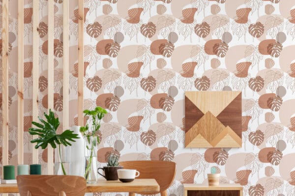 pink and beige stick and peel wallpaper