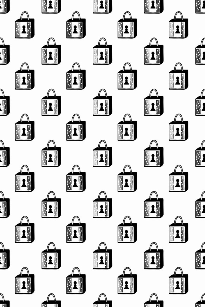 Pattern repeat of Lock removable wallpaper design
