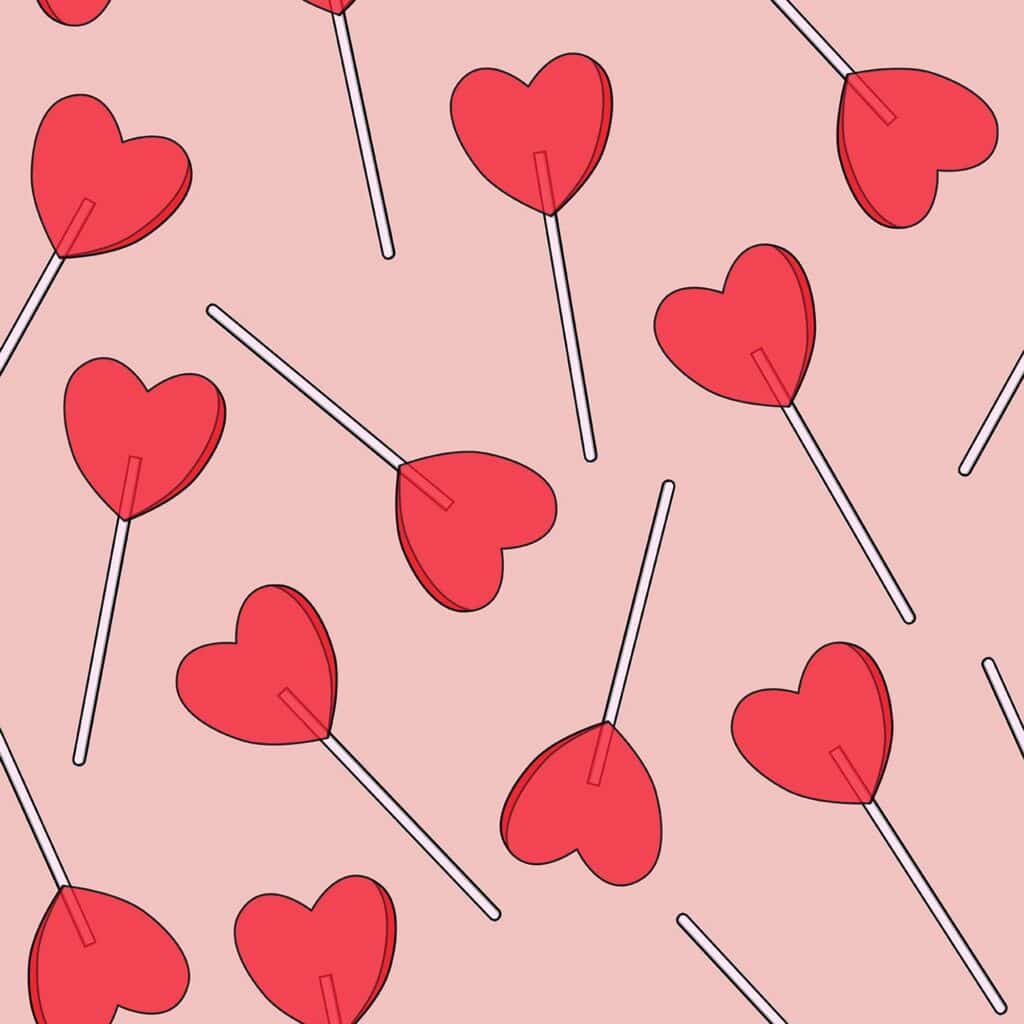 Heart lollipop wallpaper - Peel and Stick or Non-Pasted