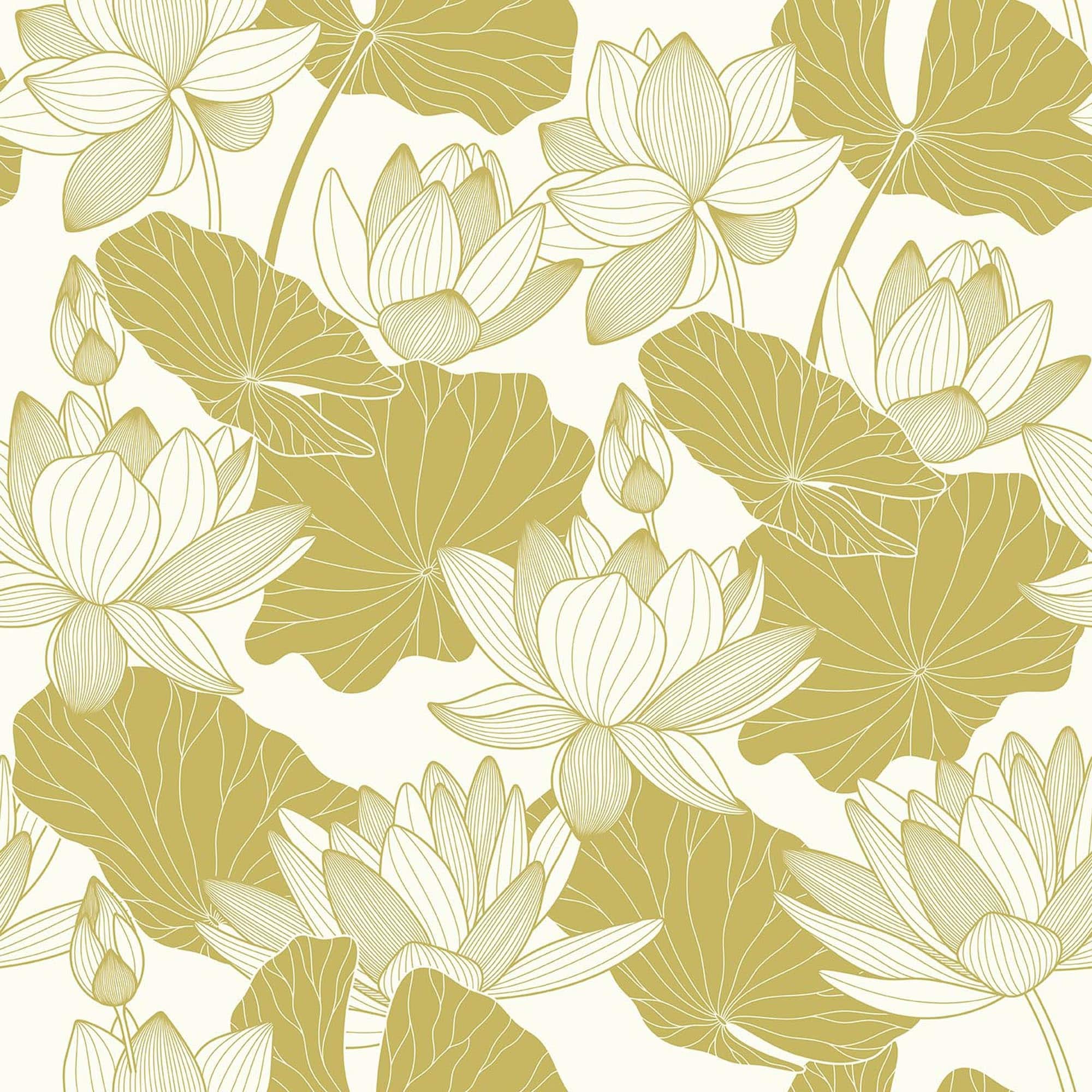 Lotus flower wallpaper - Peel and Stick or Non-Pasted