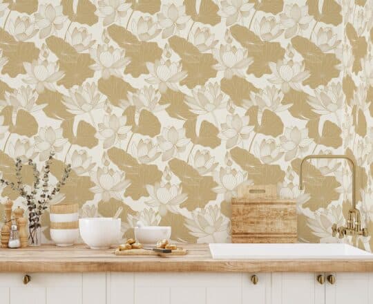 flower beige traditional wallpaper