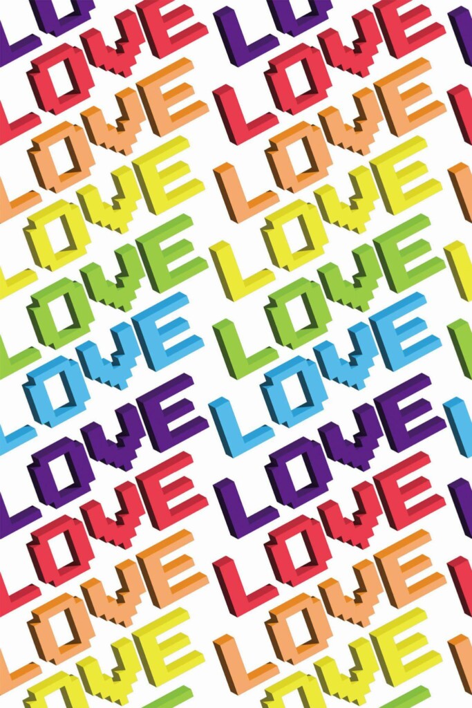 Pattern repeat of Love is Love removable wallpaper design