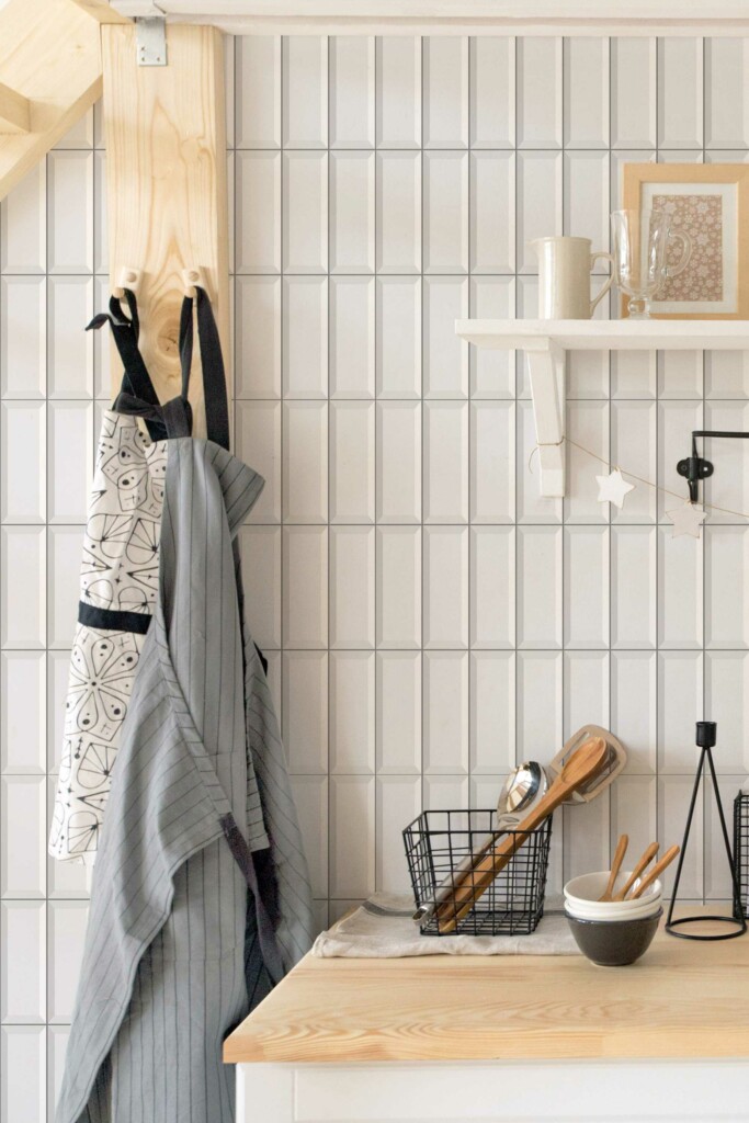 Fancy Walls peel and stick wallpaper with Tile Essence design