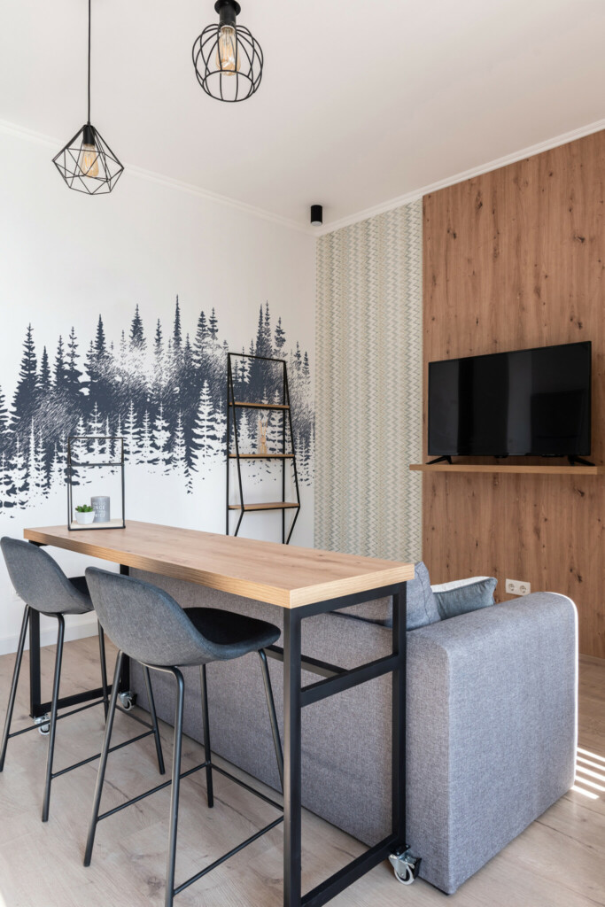 Fancy Walls removable wall mural featuring blue spruce trees