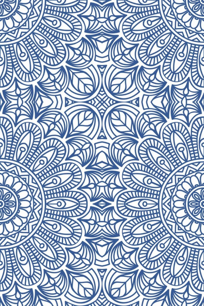 Pattern repeat of Mandala removable wallpaper design