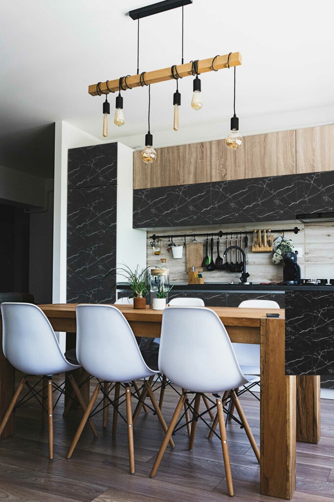 Fancy Walls peel and stick wallpaper for kitchen cabinets