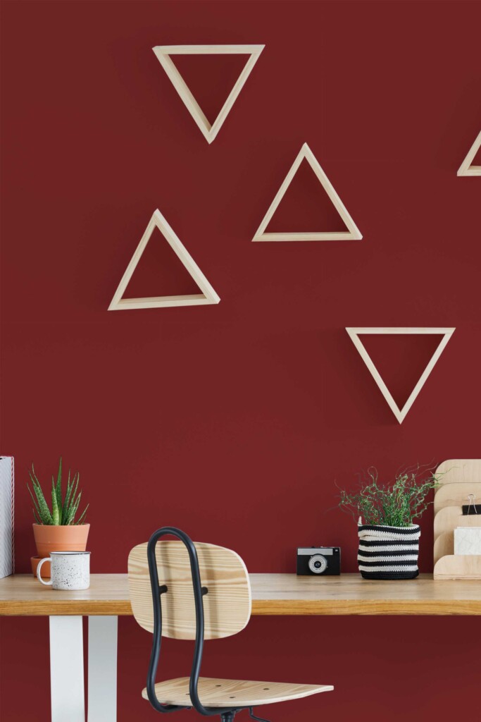 Fancy Walls self-adhesive wallpaper in maroon tone with warm matte finish