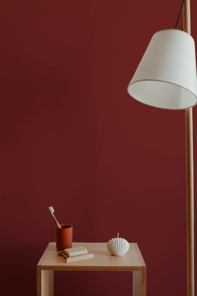 Removable wallpaper in solid maroon by Fancy Walls for moody accents