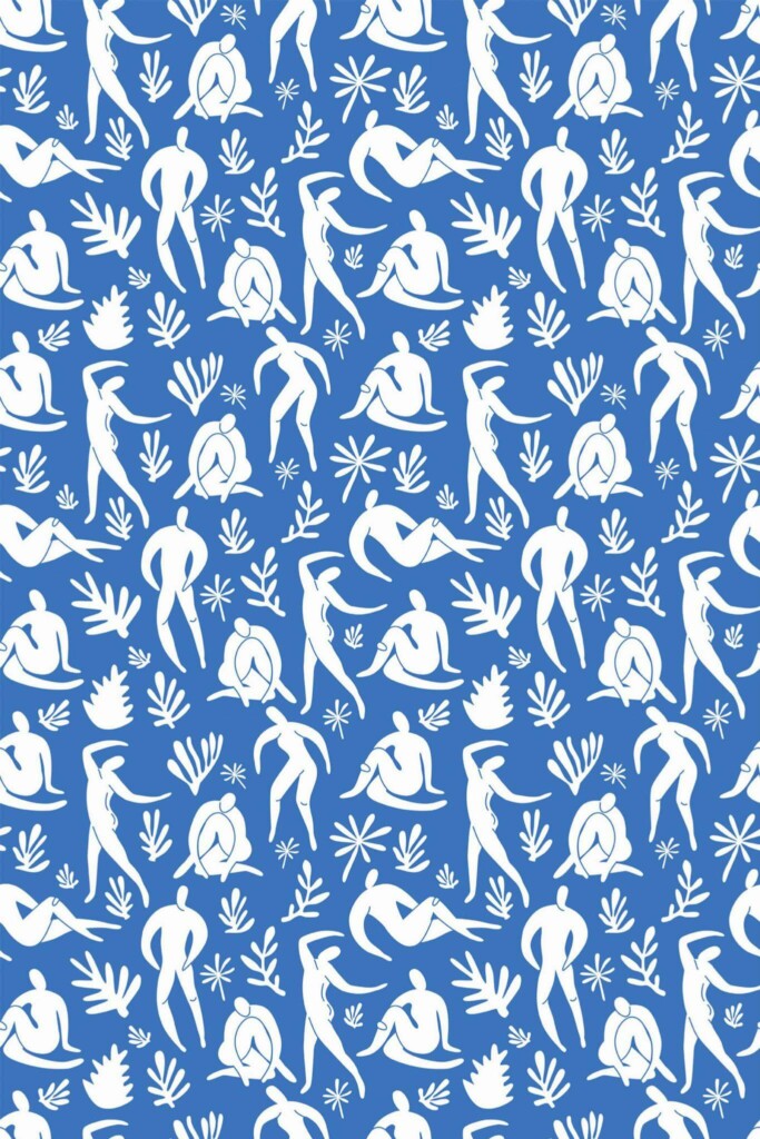 Pattern repeat of Matisse human body removable wallpaper design