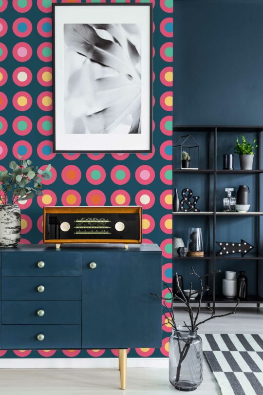 Fancy Walls' Colorful Removable Maximalist Circles Wallpaper