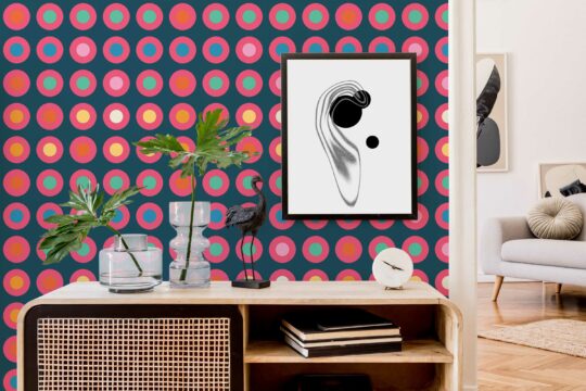 Fancy Walls Peel and Stick Colorful Maximalist Circles