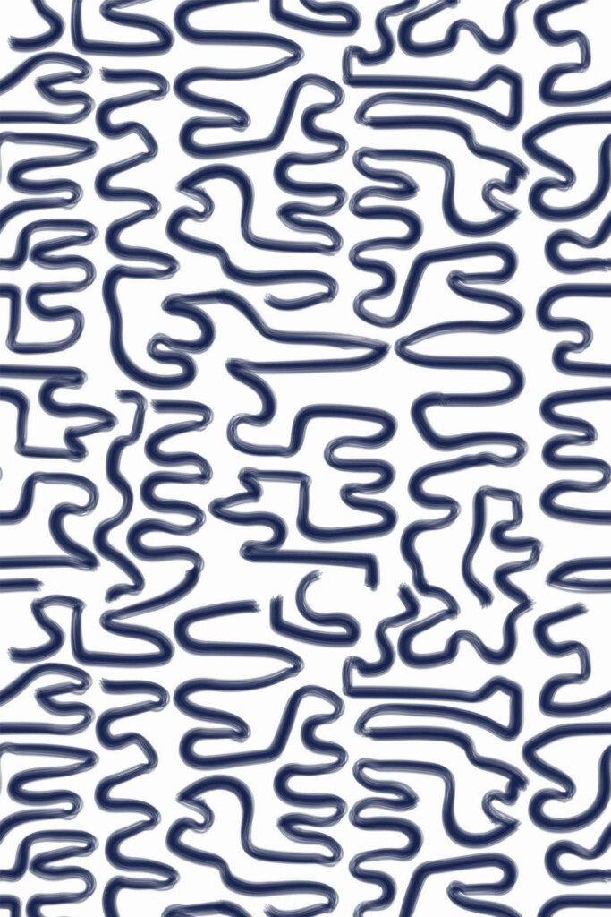 Pattern repeat of Maze brush stroke removable wallpaper design