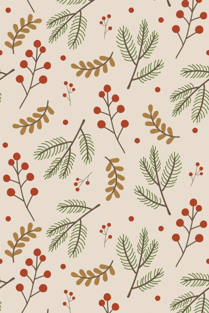 Pattern repeat of Merry christmas removable wallpaper design