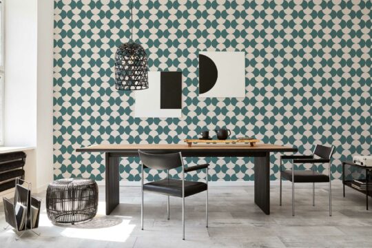 arch teal traditional wallpaper