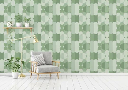 geometric sage green traditional wallpaper