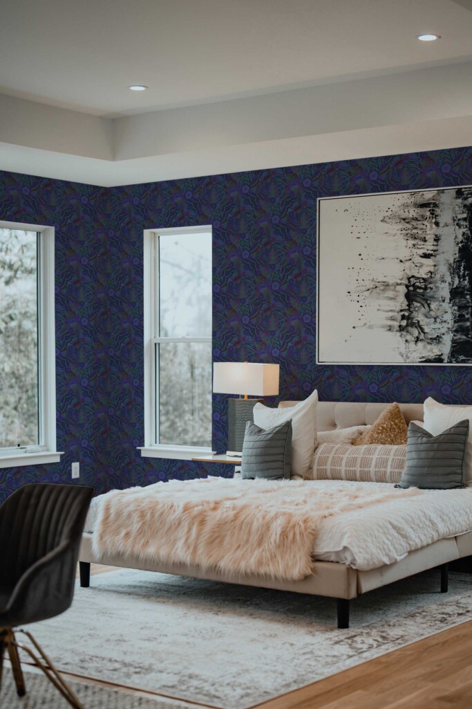 Fancy Walls removable wallpaper with midnight florals