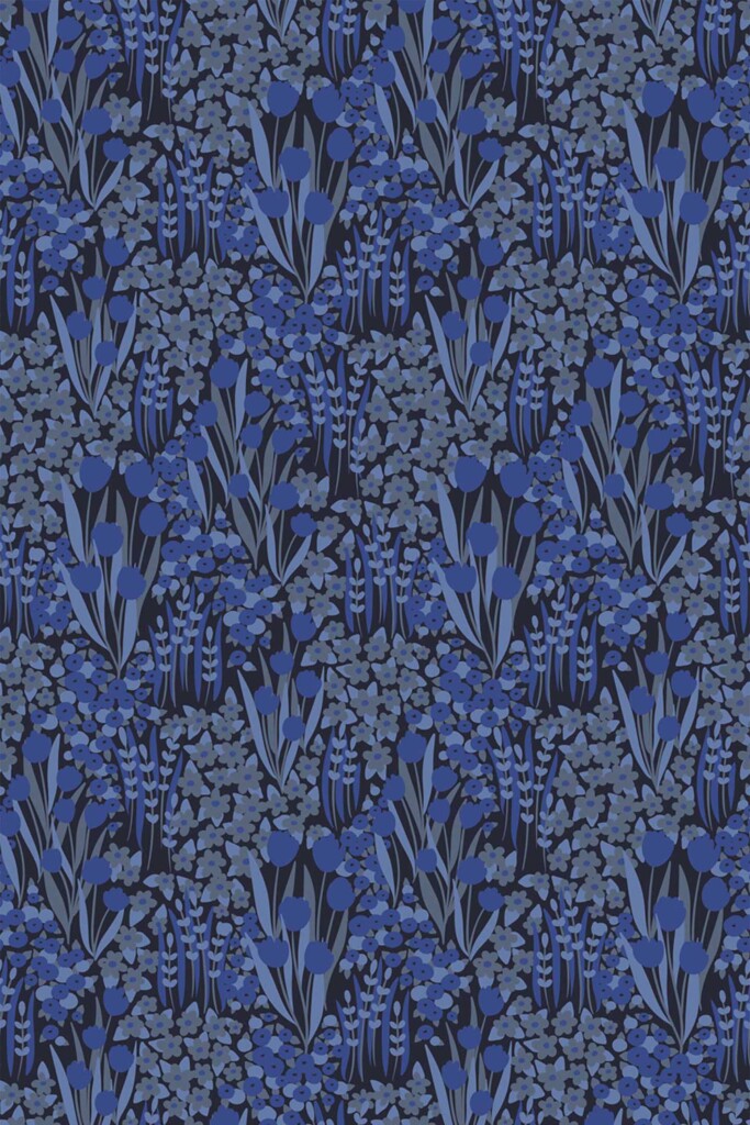 Fancy Walls peel and stick wallpaper in blue floral design