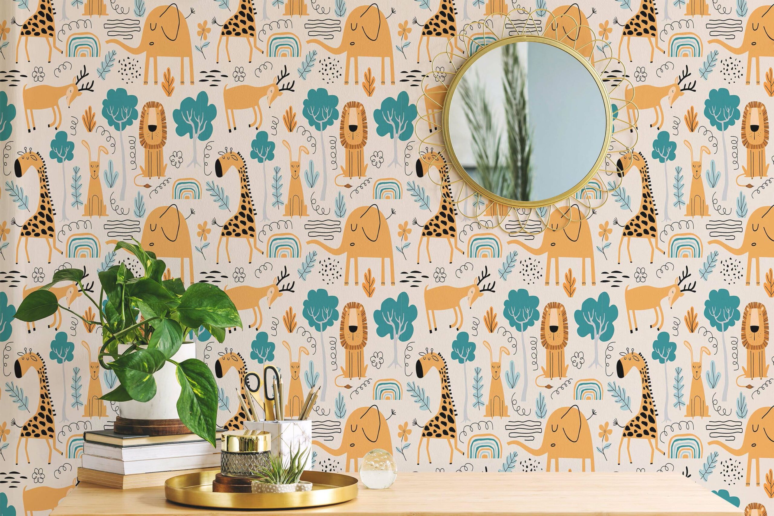Popular animal wallpaper for a modern and cute jungle kids room – Hello  Circus