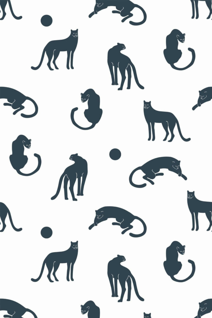 Pattern repeat of Minimalist cat removable wallpaper design