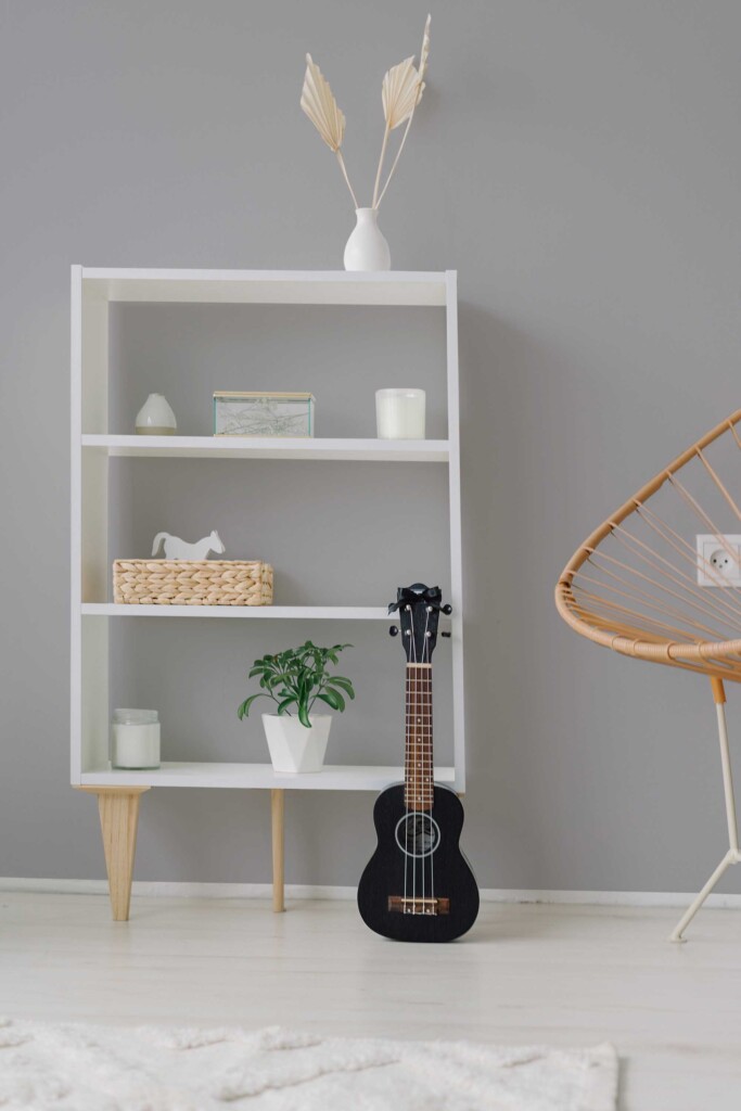 Traditional wallpaper in minimalist gray by Fancy Walls that enhances calm and natural room tones