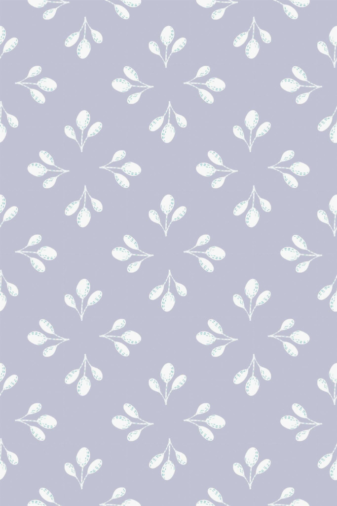 Pattern repeat of Minimalist leaf removable wallpaper design