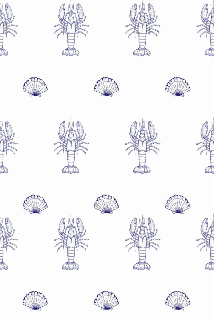 Pattern repeat of Minimalist nautical removable wallpaper design