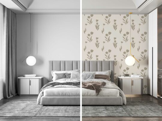 beige minimalist unpasted wallpaper