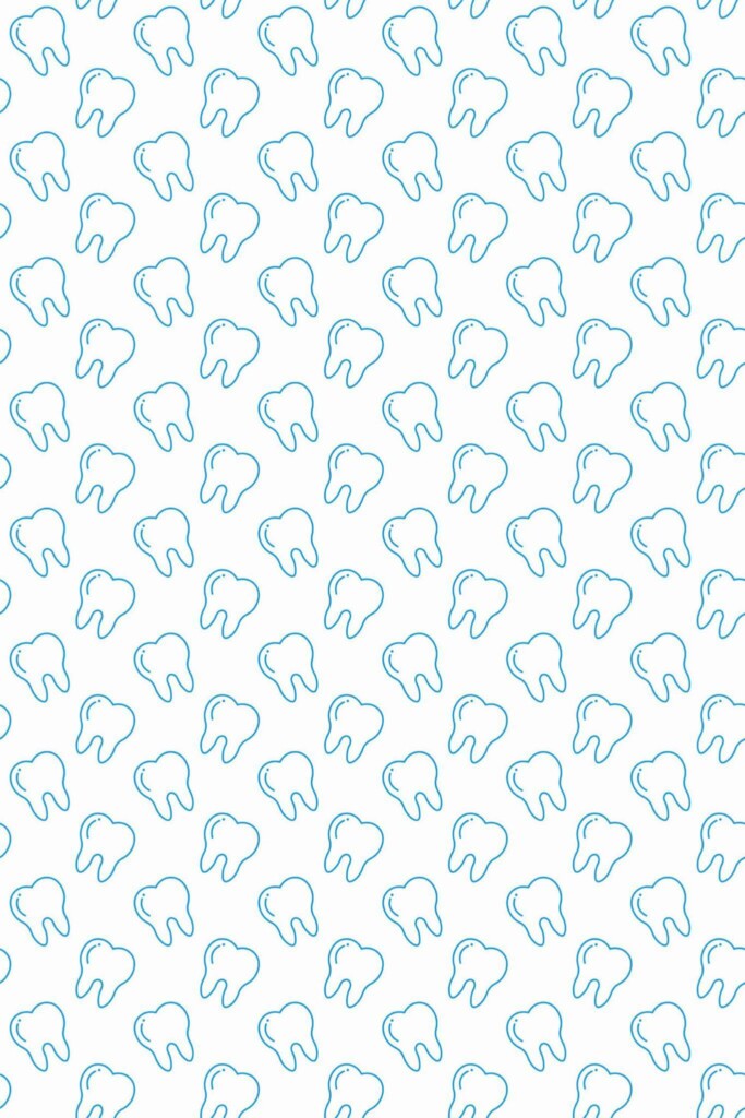 Pattern repeat of Minimalist teeth removable wallpaper design