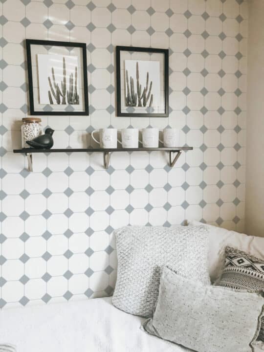 Geometric tile peel and stick removable wallpaper