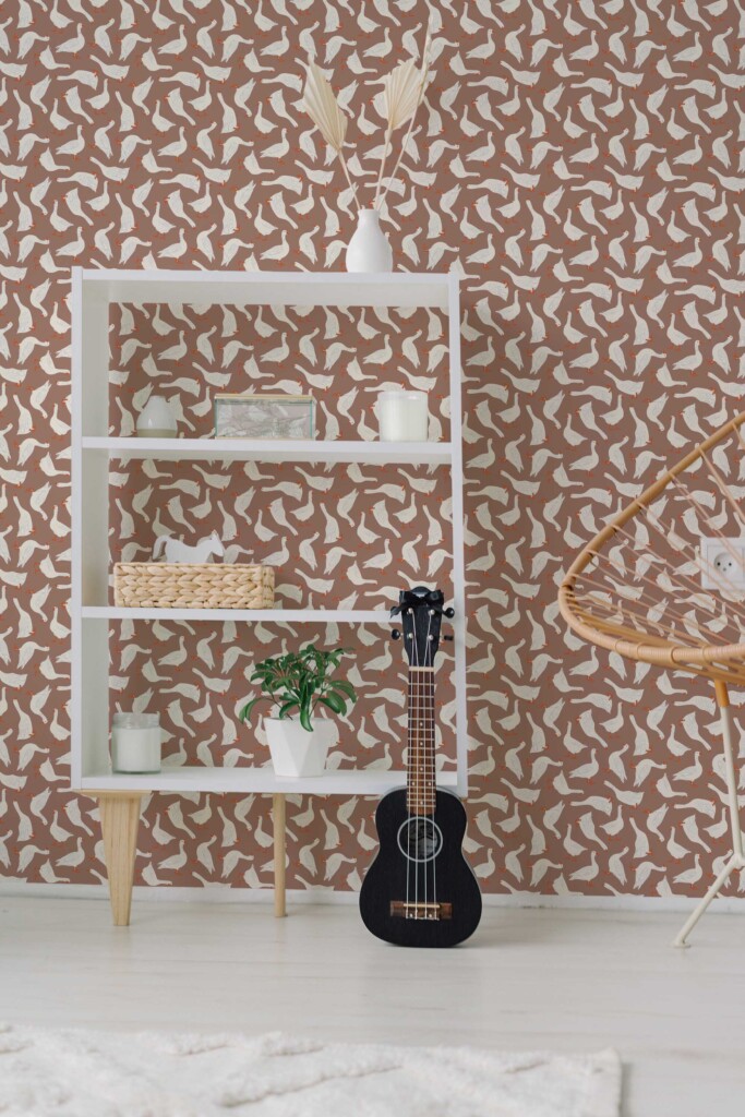 Fancy Walls Brown Bird self-adhesive wallpaper