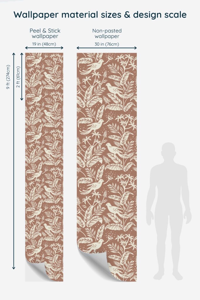 Fancy Walls Brown Bird traditional wallpaper